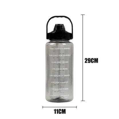 2 Liter water fles met rietje